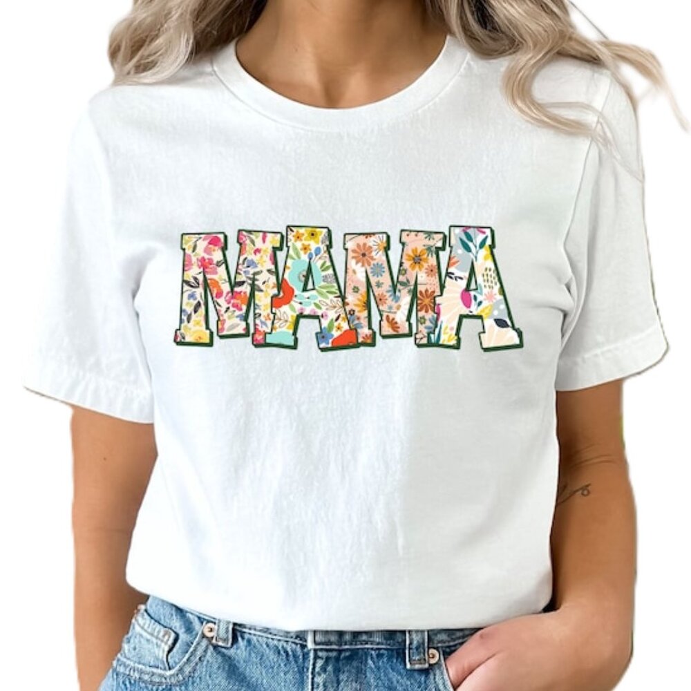 Retro Flower Mama T-shirt, Shirt for Mom for Mother's Day